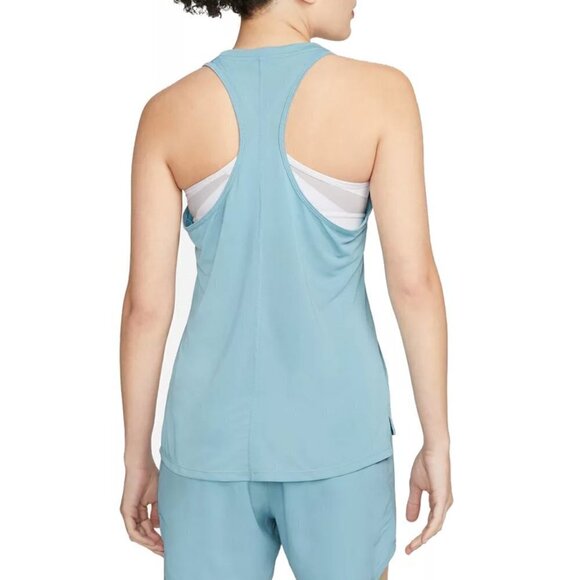 THE NIKE TEE Tank Top Women's Size Medium Gray Green Dri-Fit Athletic Cut - Picture 5 of 9